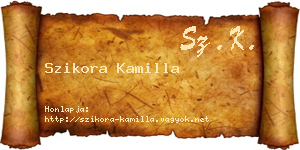 Szikora Kamilla névjegykártya